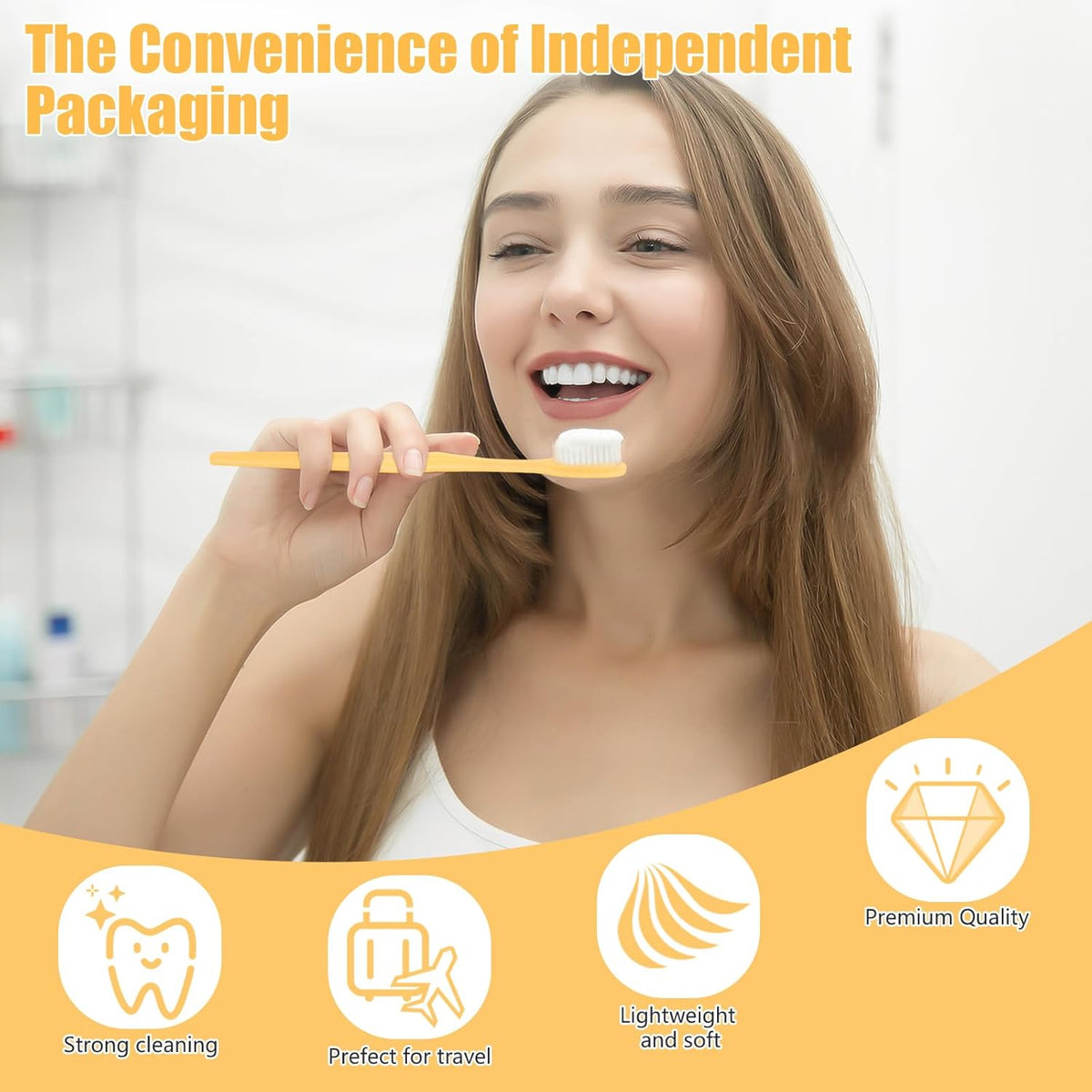 NICEMOVIC 30 Pack Disposable Toothbrushes Bulk with Toothpaste and Comb Travel Size Toothpaste Set Homeless Care Package Supplies for Bulk Individually Wrapped Disposable Travel Hotel Charity, Yellow