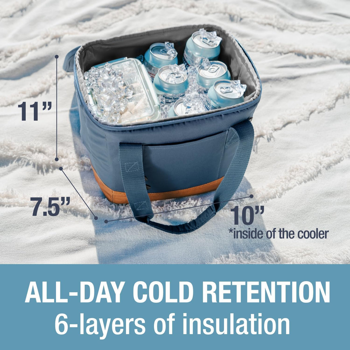 CleverMade Collapsible Insulated Cooler Bag – Leakproof Soft Folding Cooler for Beach, Travel, Car