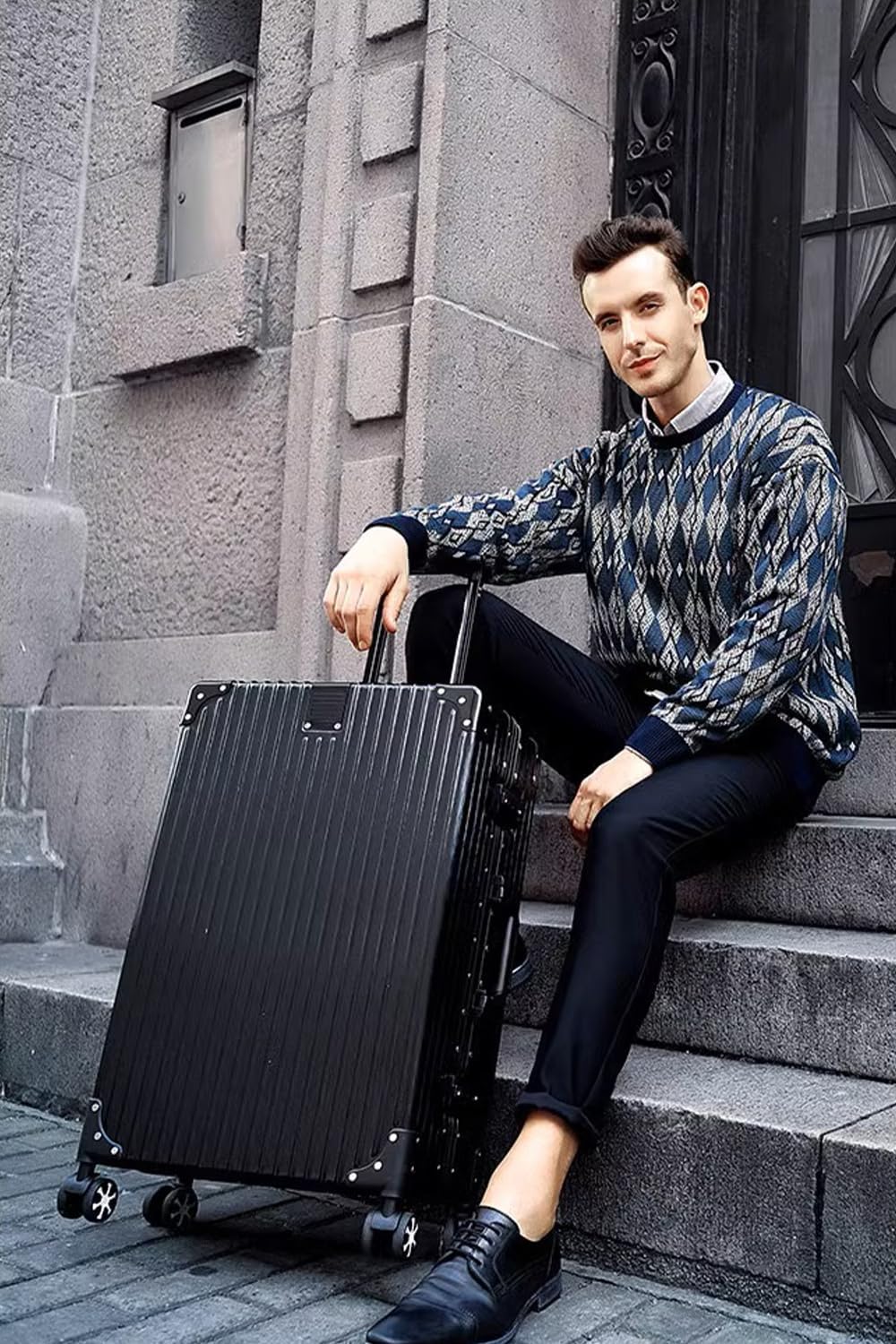 HotWay All Aluminum Carry On Luggage, 20 Inch Hard Shell Suitcase with Spinner Wheels and TSA Lock, Luggage for Business Travel (22x14x9 Airline Approved), Black