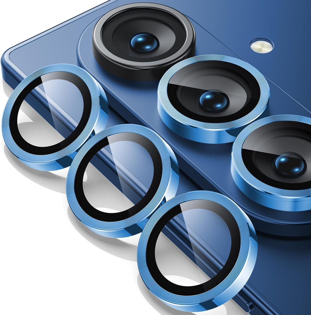 WSKEN for Z Fold 7 Camera Lens Protector Case Cover - Ultra HD Anti-Reflective Tempered Metal Glass Anti Scratch Rear Camera Screen Protector Film for Samsung Galaxy Z Fold 7 5G Accessories,Blue