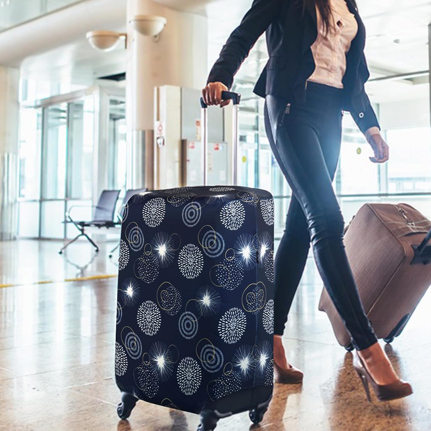 HYPER VENTURE Washable Luggage Cover - Fashion Suitcase Protector Fits 27-30 Inch Luggage (Sparkler, L)