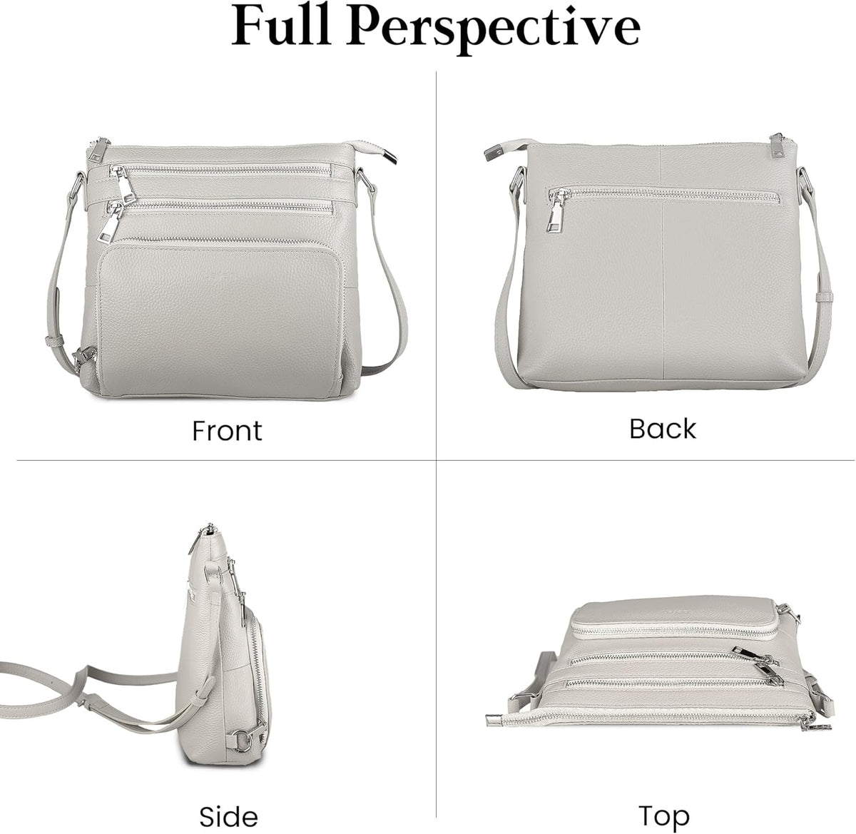 befen Genuine Leather Crossbody Bags for Women, Lightweight Medium Anti-Theft Shoulder Purse with Built in RFID Wallet