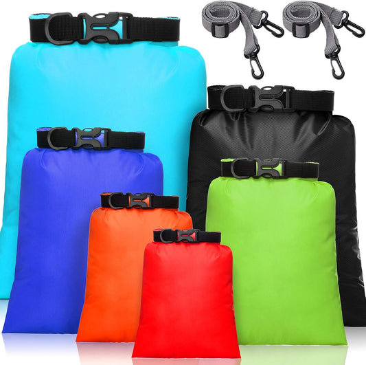 Shappy Waterproof Dry Bag Set 6 Sizes Lightweight Sacks and Long Adjustable Shoulder Strap Outdoor Water Proof Keep Gear Dry Bag Stuff Sacks for Backpacking, Boating, Hiking, Camping