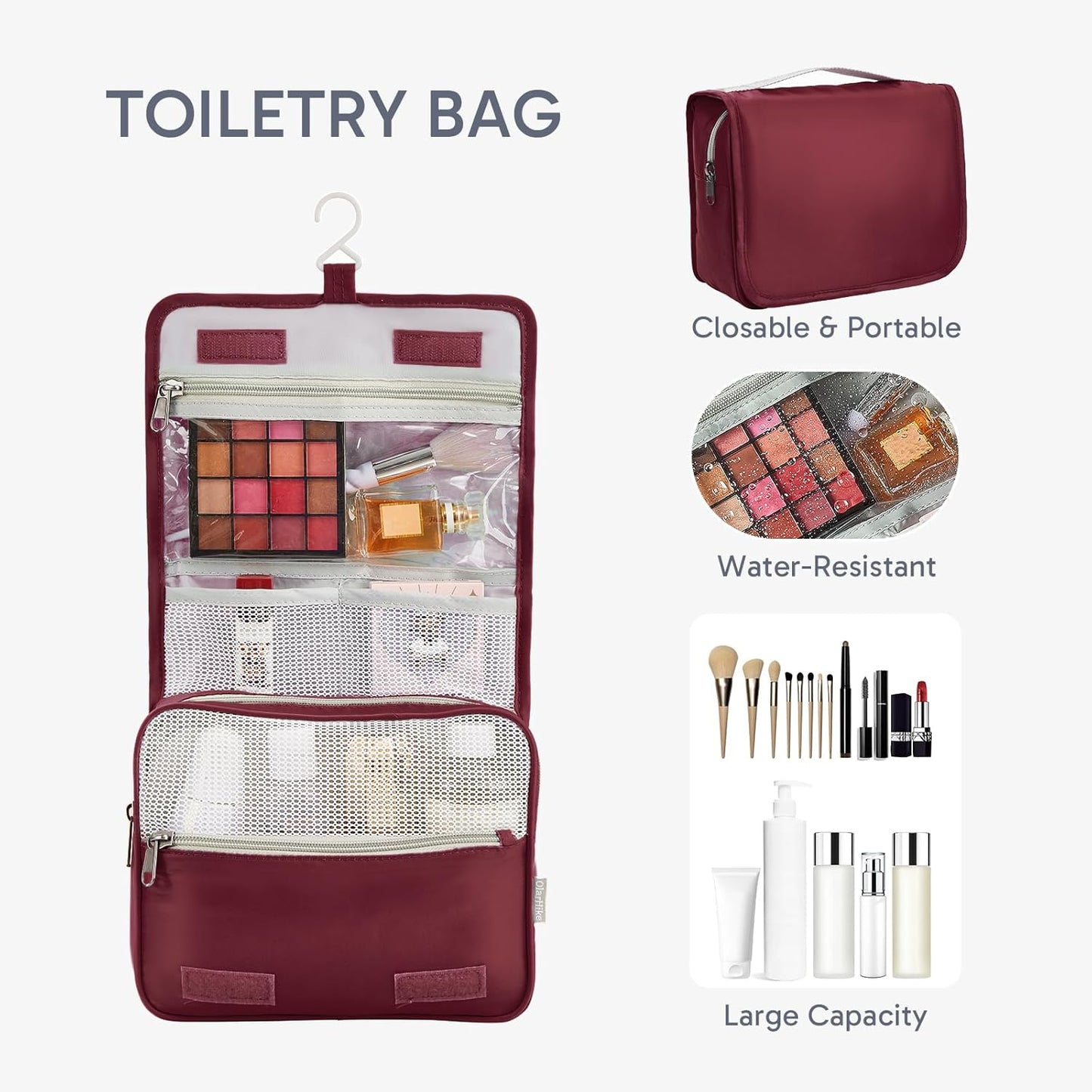 ALL INCLUDED 10 Set Sturdy Packing Cubes for Suitcases,OlarHike Travel Essentials,UPGRADED Anti-Tear Stitching, NEW Improved Luggage Packing Organizers for Travel Accessories (Burgundy)