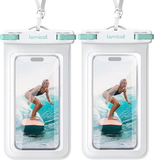 Lamicall 2 Pack Green White Cell Phone Bag, for Mother Mom, Birthday Gift for Father Teens Girls Boys Phone Pouch