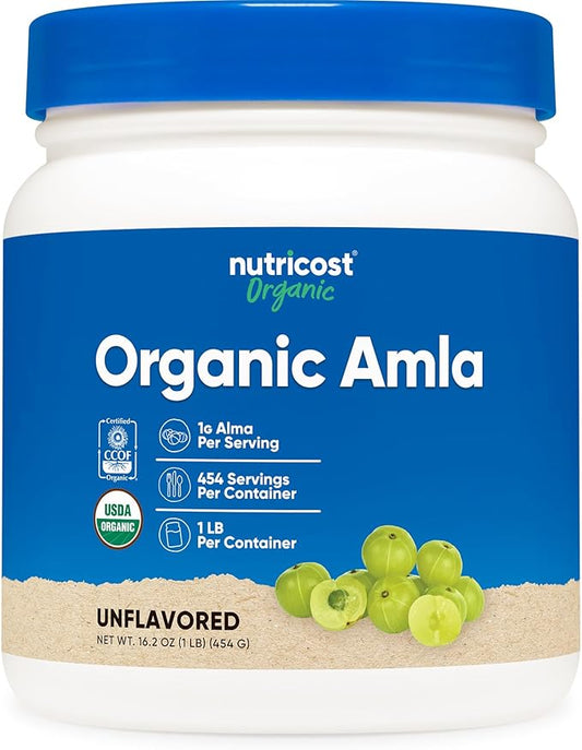 Nutricost Organic Amla Powder 1 Pound (Unflavored) - 1 gram per Serving, Vegan, GMO-Free