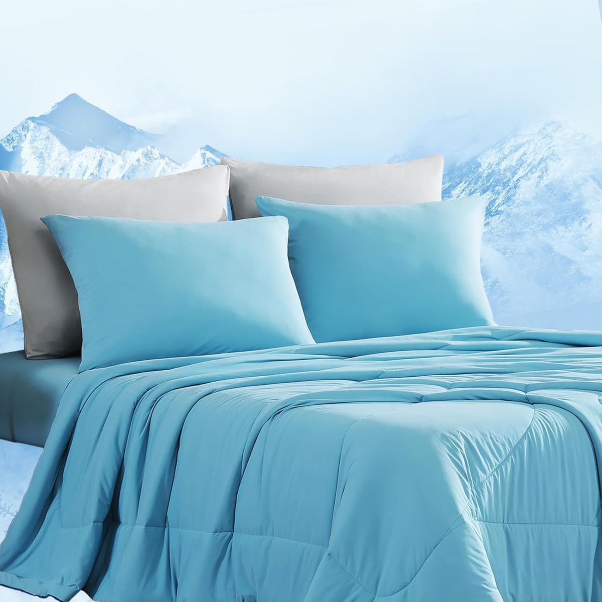 Dream Valley® Outlast® Deepsleep Cooling Comforter, Twin Size, NASA-Grade Space Technology Cooling Blanket for Hot Sleepers Night Sweats, Q-Max > 0.45 Aerocool™ Breathable, Dream Blue, 68"x90"