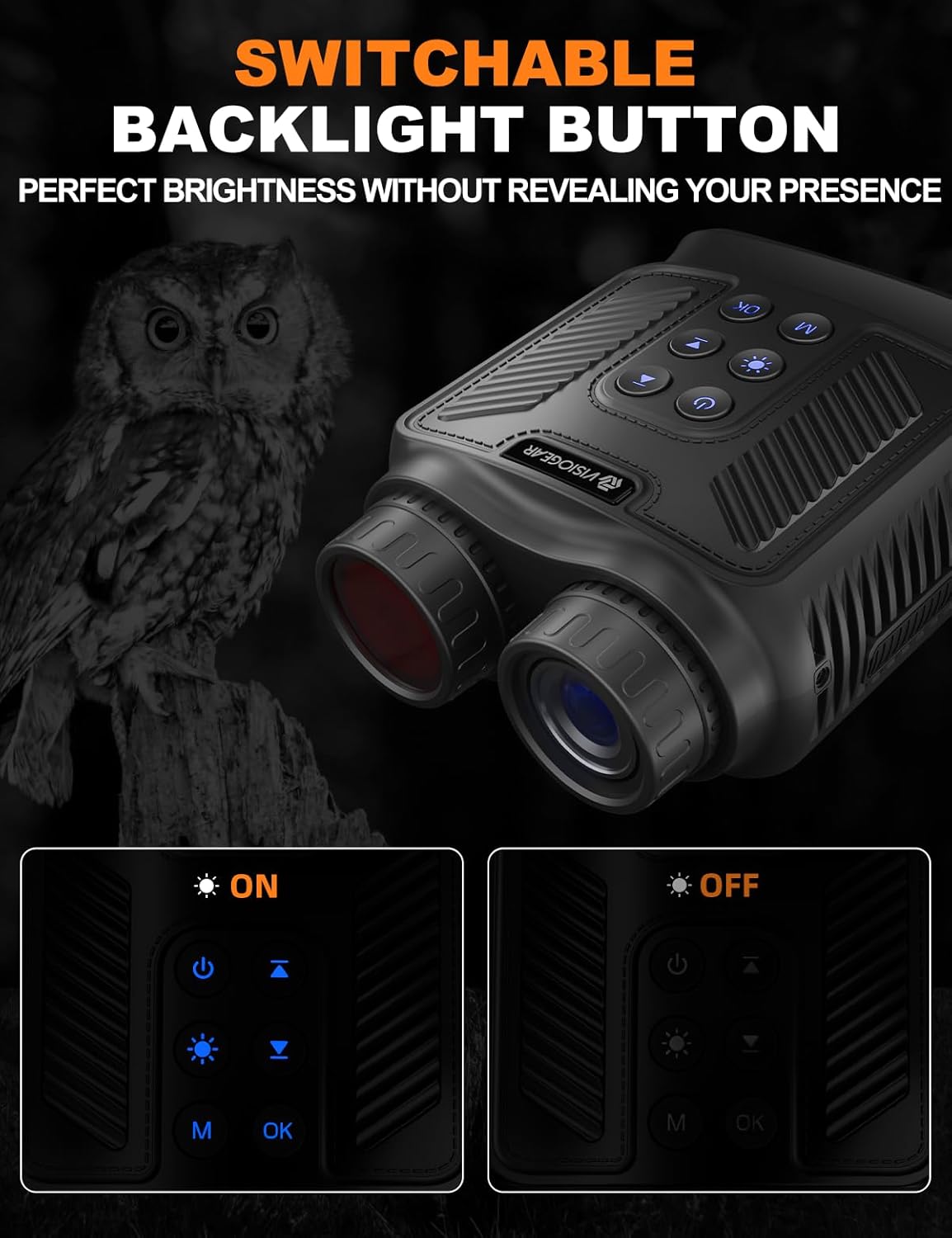 Night Vision Goggles - NOVA 4K Night Vision Binoculars for Adults, 3“ HD Screen Binoculars with 7 Levels Infrared 32GB Card Included Perfect for Camping & Security, Black