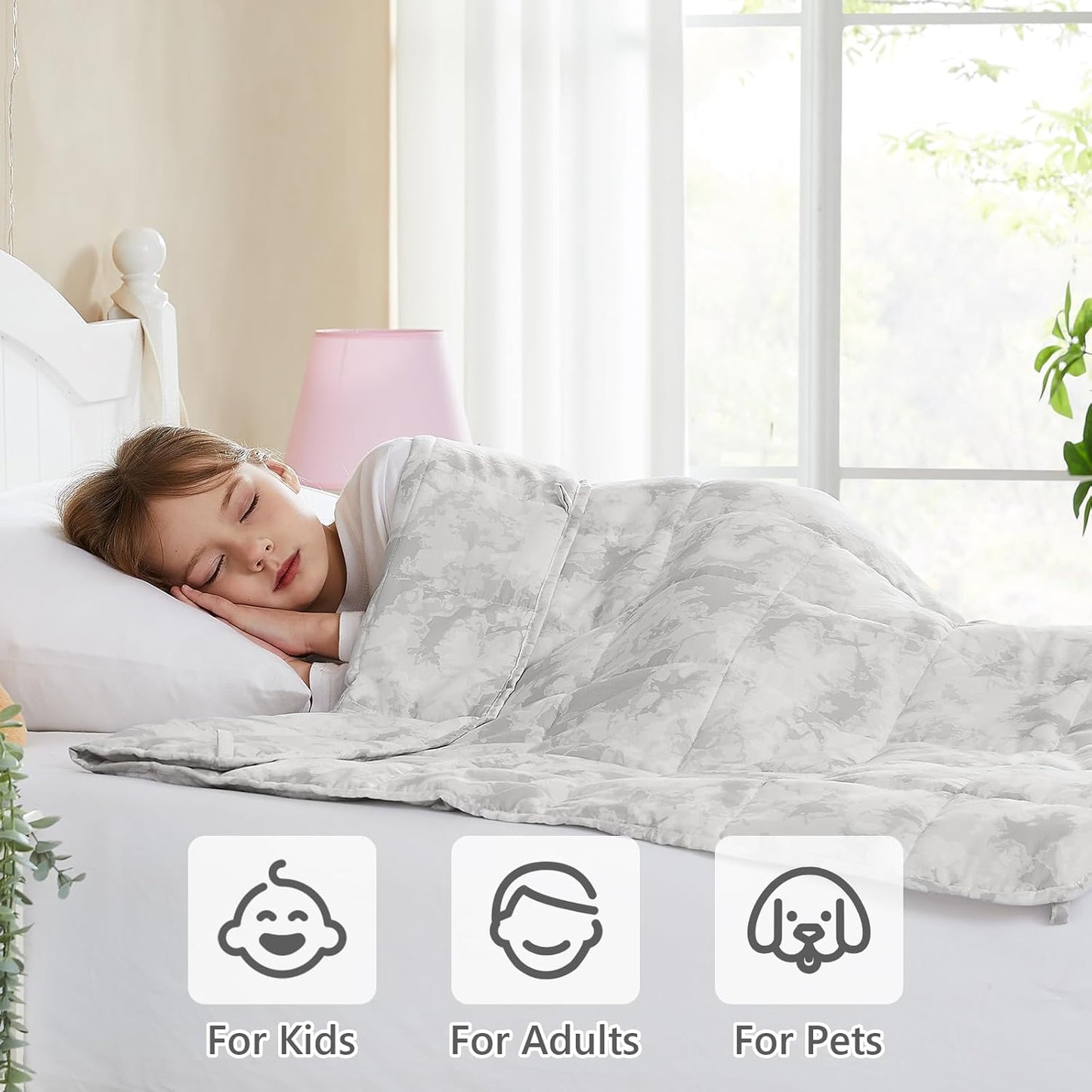 L'AGRATY Weighted Blanket - 36"x48" 5lbs Weighted Blanket Microfiber Material with Glass Beads Small Blanket for All-Season Summer Fall Winter Soft Thick Blanket