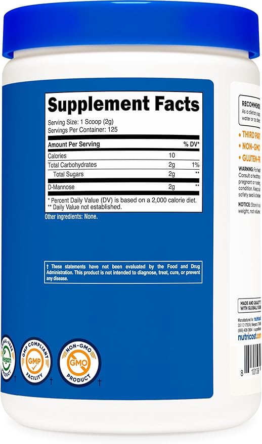 Nutricost D-Mannose Powder 250 Grams - Non-GMO and Gluten Free