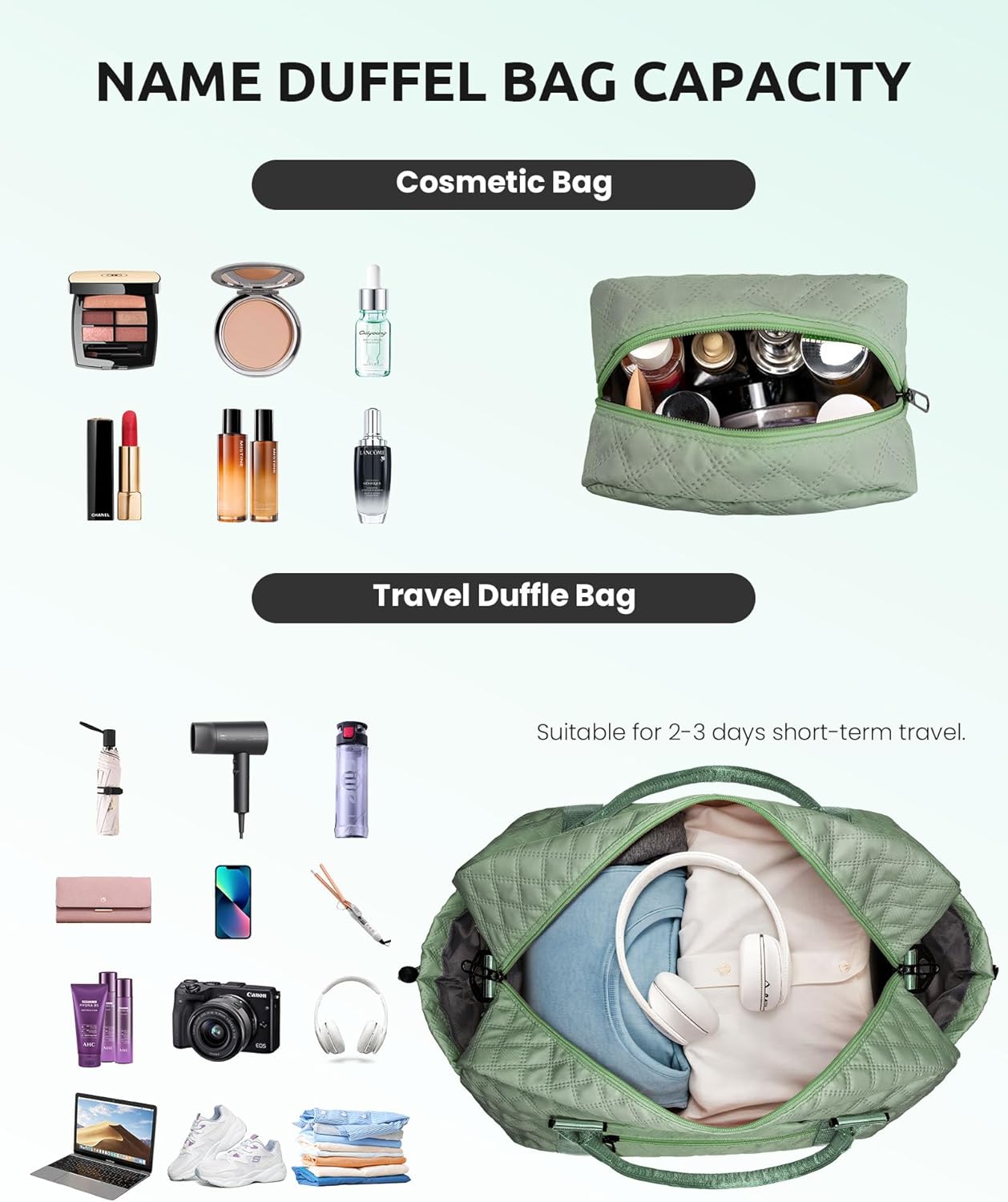 Bridesmaid Proposal Gifts, Gifts for Women-Initial Travel Bag with Shoe Compartment, Girls Weekender Bag, Monogram Overnight Bag for Women, Letter Travel Bag with Makeup Bag (Letter D)