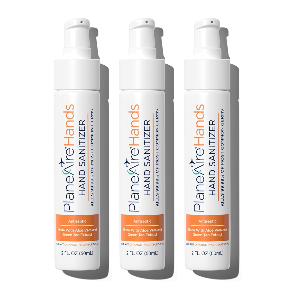 Orange Pineapple Gel Hand Sanitizer | Soothing, Moisturizing, Hydrating | Tropical Scent | Essential Oils, Green Tea Extract, Aloe, and Vegan Glycerin | TSA-Approved Travel Essential | 3-pack