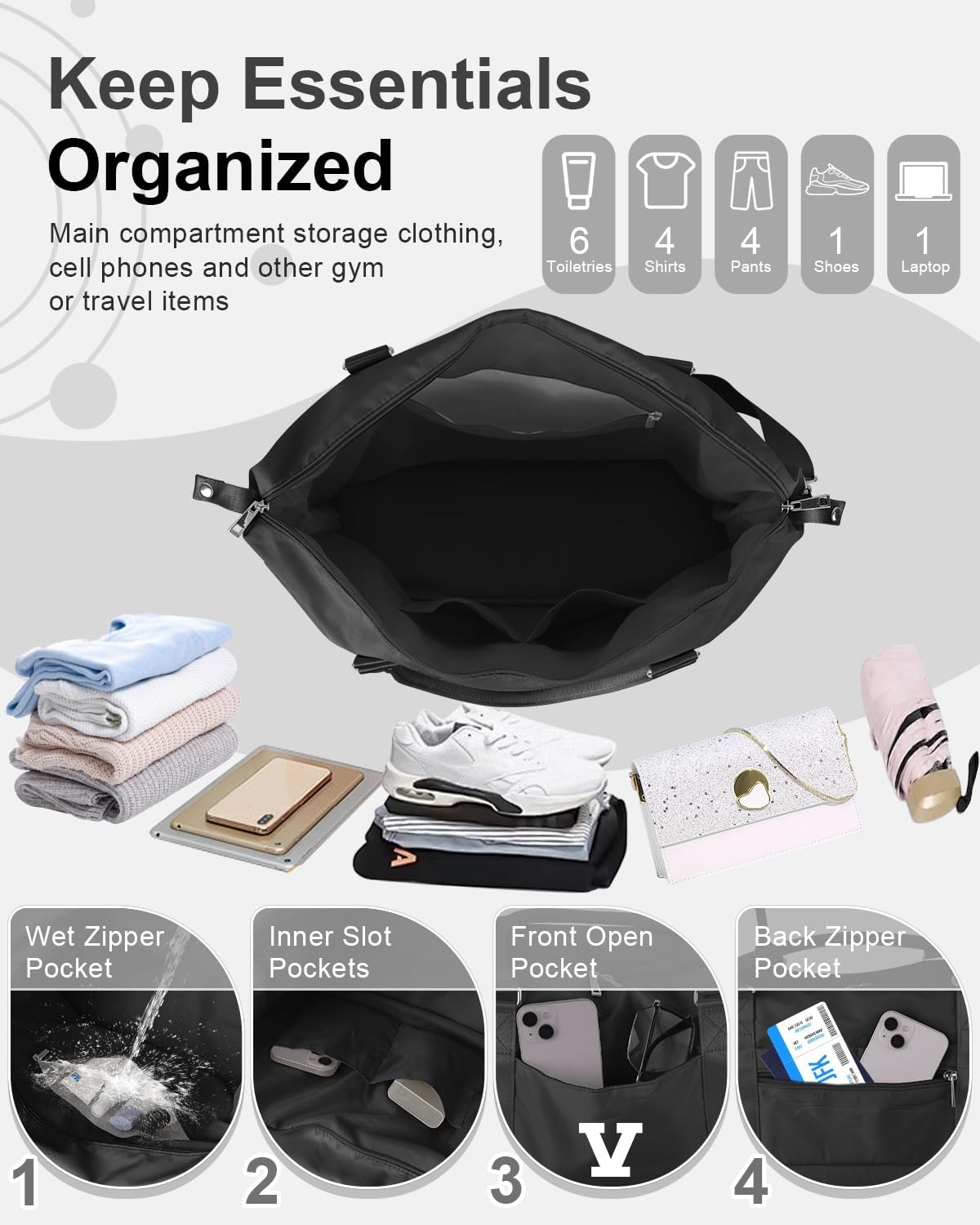 Initial Travel Duffel Bag Sports Gym Bag for Boys Teen Birthday Gifts,Black Personalized Weekender Bag Carry On Tote Bags for Men,Waterproof Overnight Luggage Bag Airplane Travel Essentials(Letter V)
