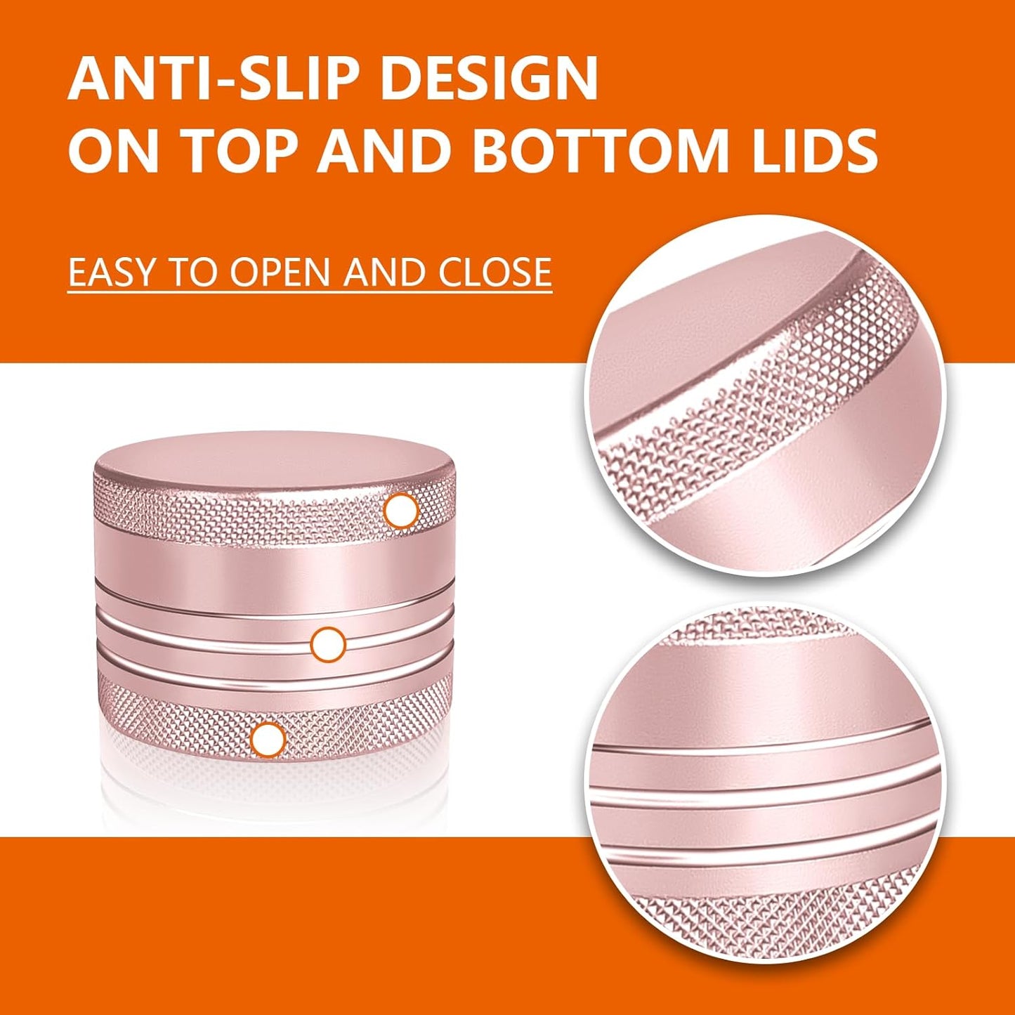 Small Pill Box, Portable Daily Box, Aluminium Alloy Round Container for Pills, Pocket Case (Pink)