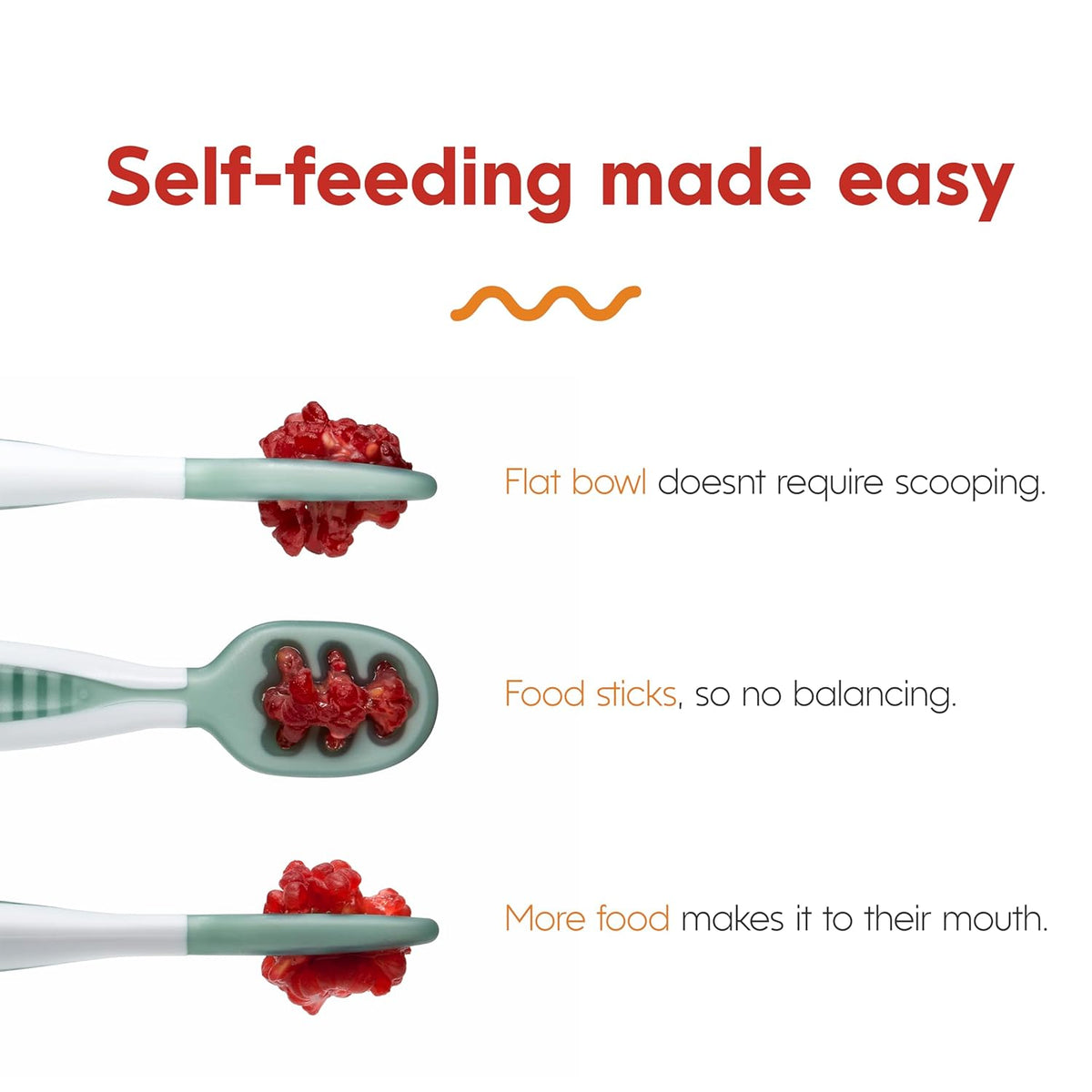 NumNum Baby Spoons Set, Baby Essentials Pre-Spoon GOOtensils for 6+ Months, First Stage Self-Feeding Spoons for Baby Led Weaning (BLW), Silicone Toddler Utensils, BPA-Free, 2 Pack Beige/Mauve