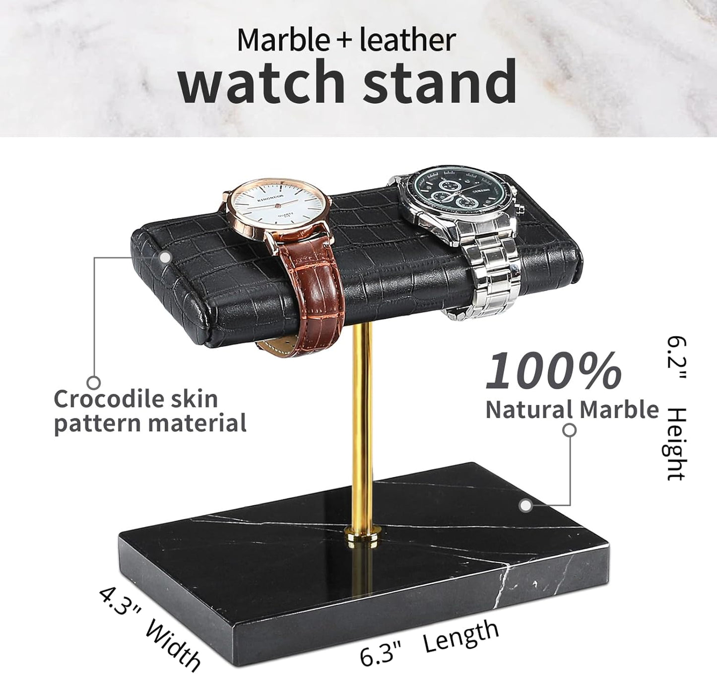 LYS&LYX Watch stand watch display stand watch holder watch Handcrafted watch holder (2--black/glod/croco)