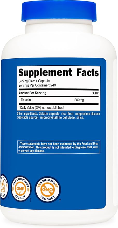 Nutricost L-Theanine 200mg, 240 Capsules - Double Strength