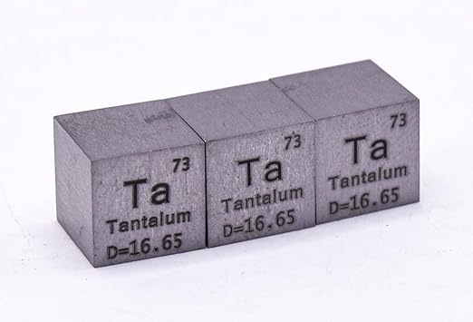 0.39" 10mm Tantalum Metal Cube Ta up to 99.9% Pure Periodic Table Element Engraved Density Collection Science Education Display Block Cube + Acrylic Case Box - 1PC