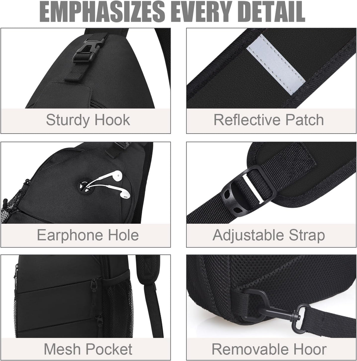 Crossbody Bags for Women Men Trendy Sling Bag Bakpack Casual Chest Bag with Convertible Shoulder Strap