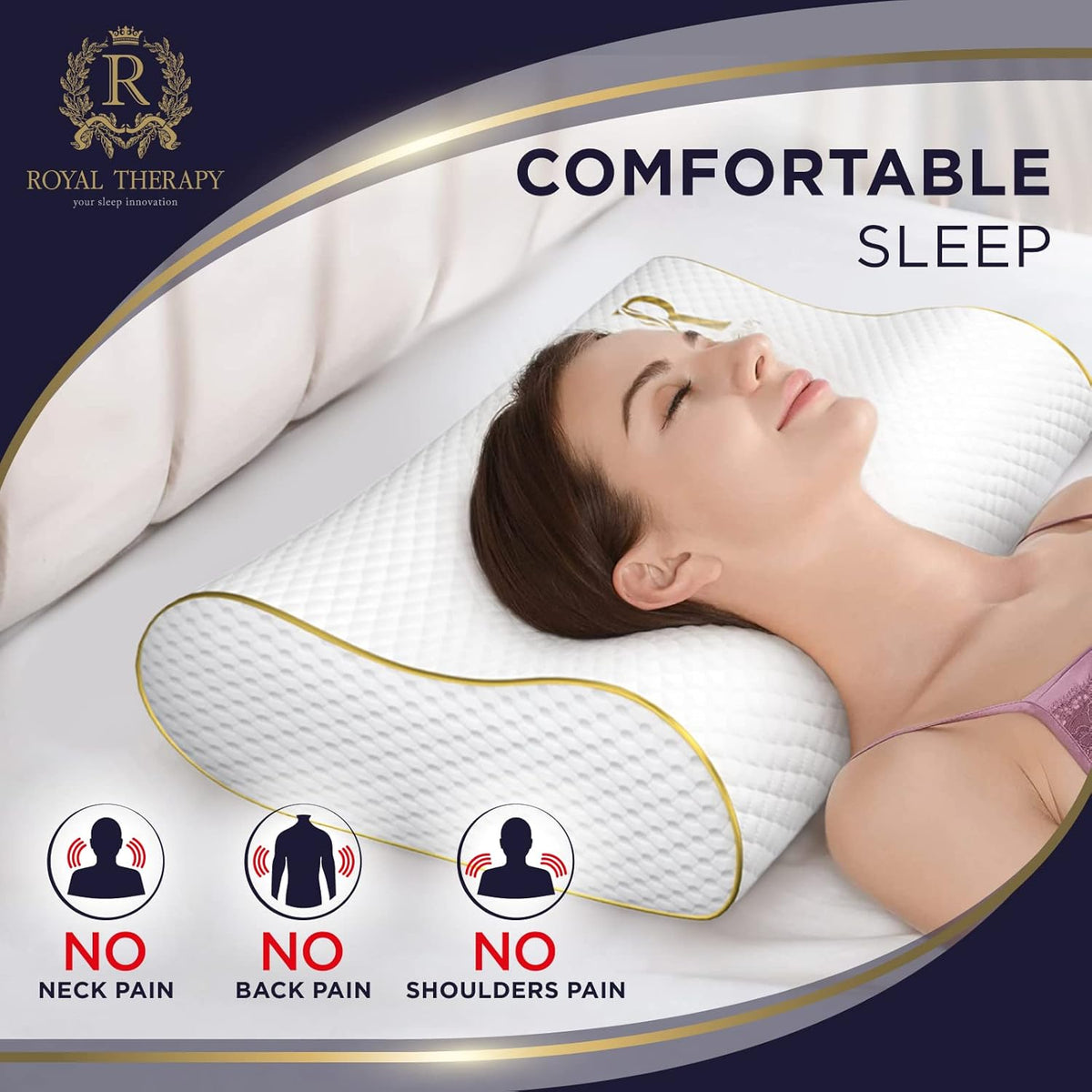 4-Layer Queen (2-Pack), Contour Pillow, Side Sleeper, Orthopedic, Neck Support, Pillow for Neck Pain, Pillow for Side Sleepers, CertiPUR-US