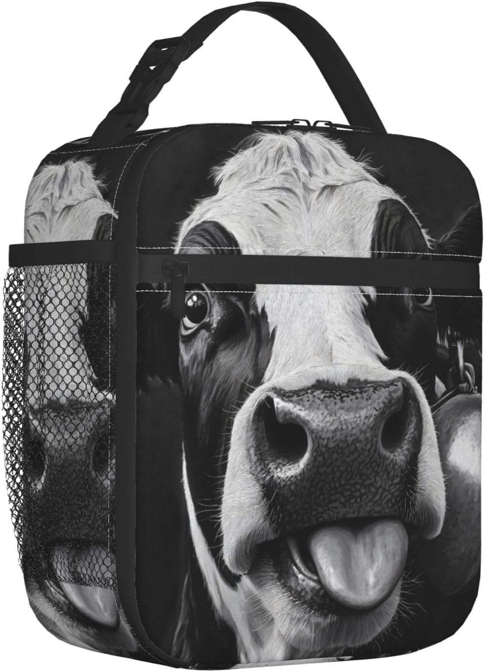 Cow Insulated Lunch Box for Women Men Cow Lunch Bag for Travel,or Fishing Polyester