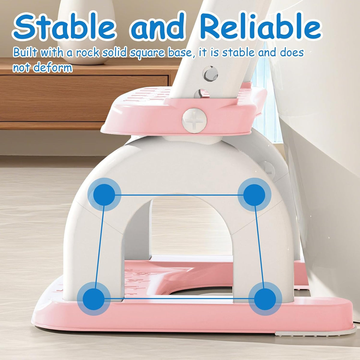 Potty Training Seat for Toddlers - Upgrade 2-in-1 Toilet Seat Toilet Ladder for Kids Children Boys Girls, Anti-Slip Pad & Adjustable Height with Waterproof PVC Cushion - Pink