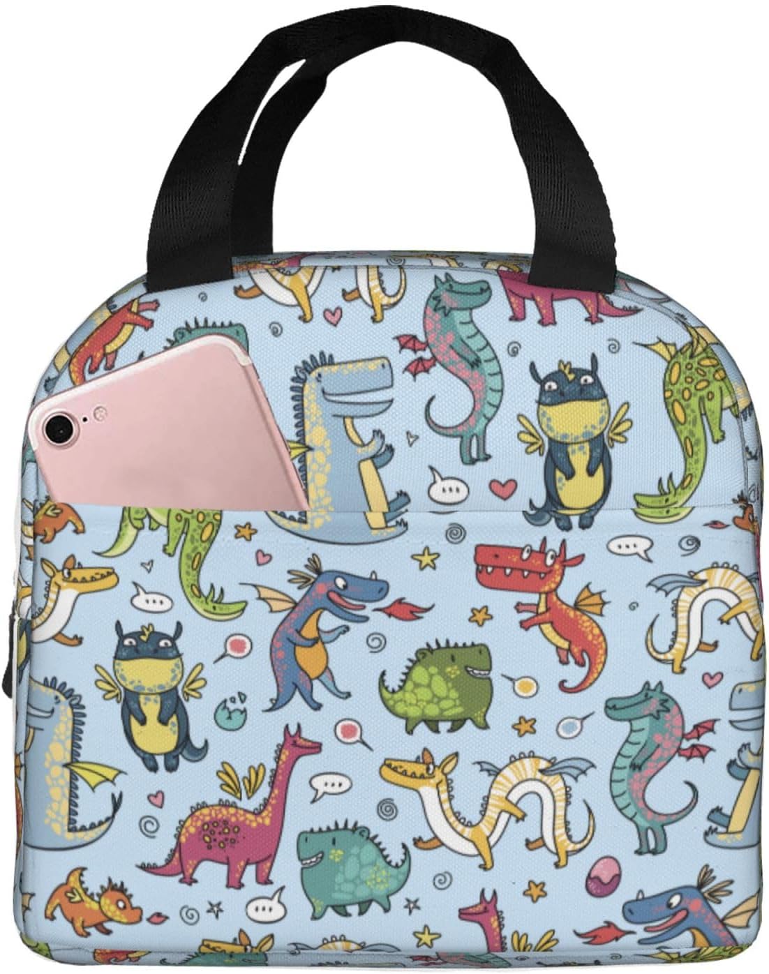 Cute Dragon Lunch Box Animal Lunch Bag Insulated Reusable Lunch Tote Bag Cooler Tote Bag for Men Women