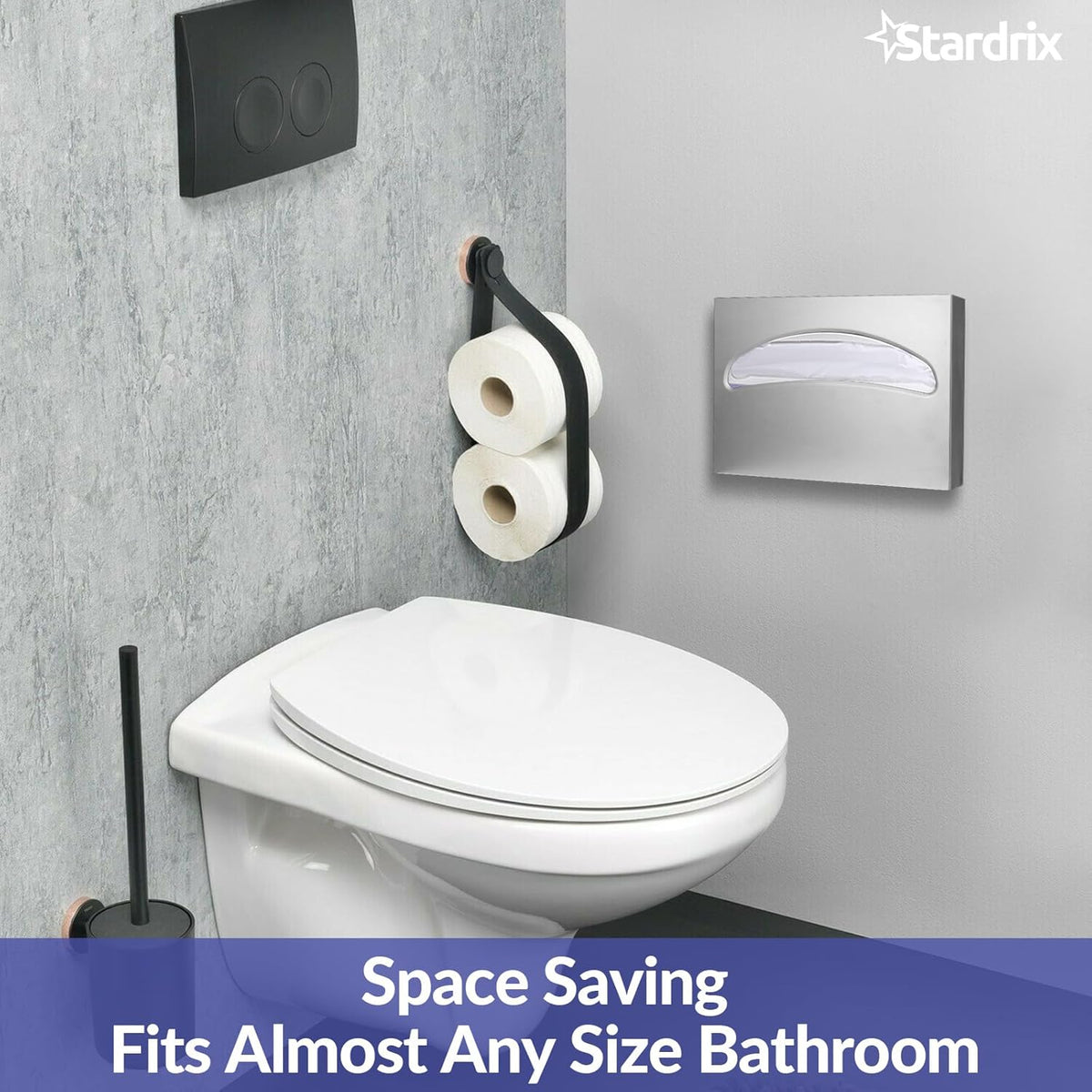 Stainless Steel Toilet Seat Cover Dispenser, Wall Mount Single or 1/2 Fold Large Capacity Toilet Seat Covers Holder for Commercial and Residential, Brushed