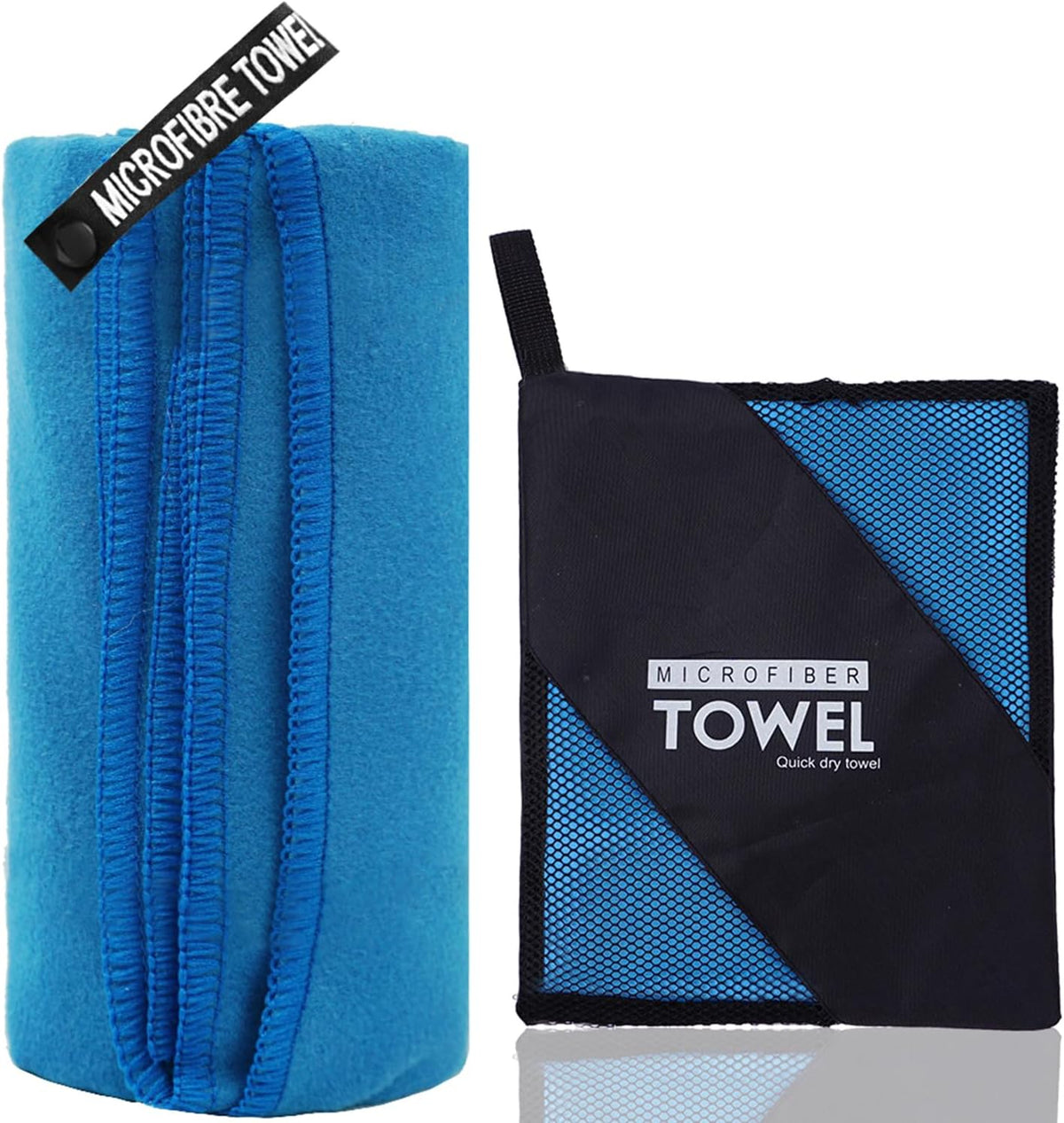 Microfiber Travel Towel, Soft Lightweight Quick Dry Towel, Super Absorbent Compact Travel & Sports & Beach Towels for Camping, Backpack, Gym, Swimming, Yoga, Hiking (M:20"×40" -Blue)