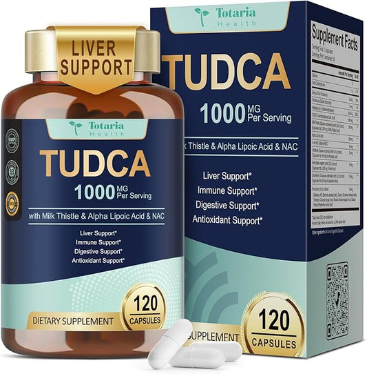 15-in-1 TUDCA Liver Support Supplement 1000mg with Milk Thistle, ALA, NAC, Ultra Strength TUDCA (Tauroursodeoxycholic Acid) Bile Salts, Liver and Gallbladder Cleanse & Repair, Vegan, 120 Cts