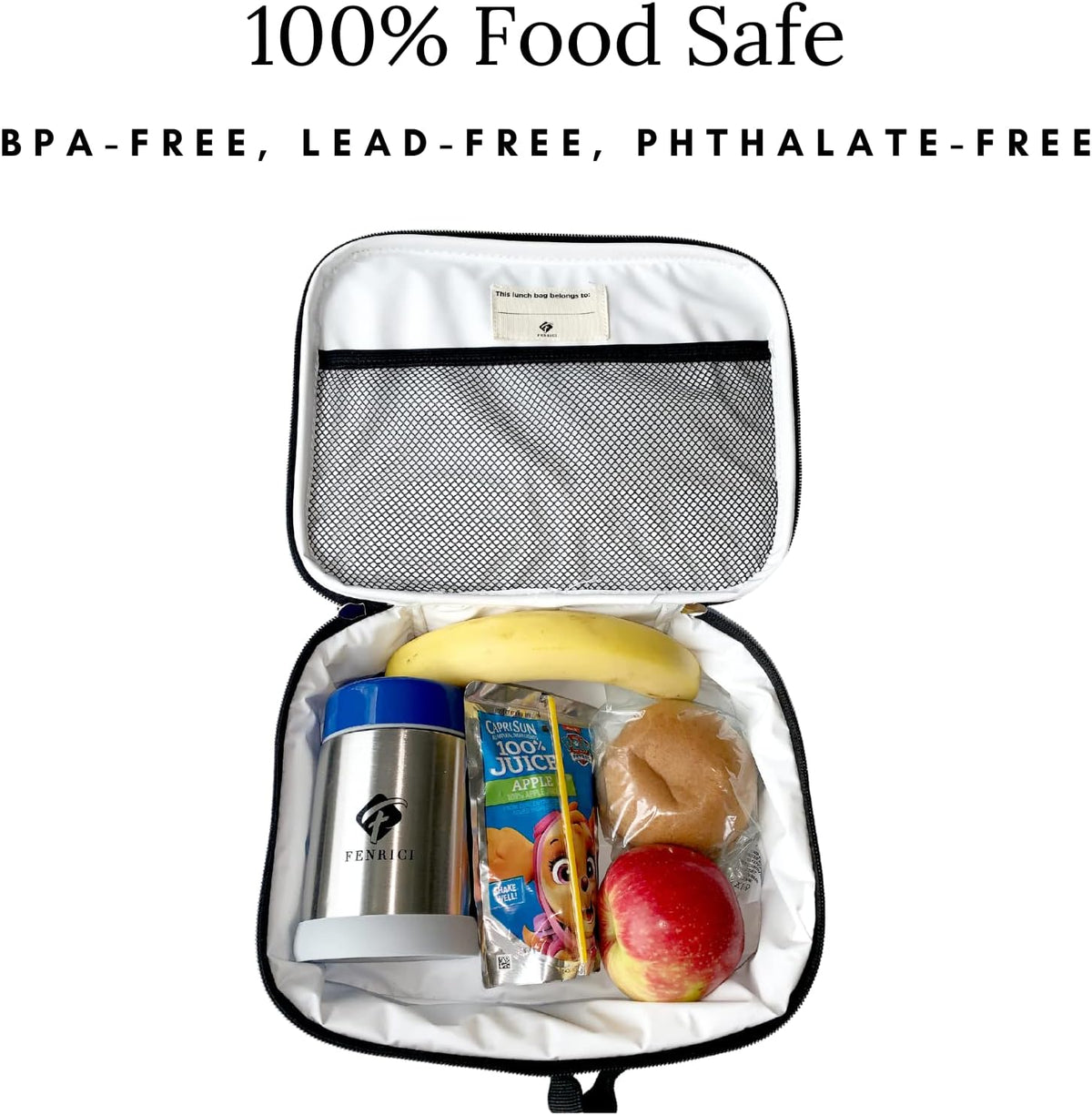 Fenrici Watercolor Lunch Box for Girls, Kids, Teens, Women Insulated Lunch Bag, Soft Sided Compartments, Spacious, BPA Free, Food Safe, 10.8in x 8.5in x 2.8in (Limited Edition)