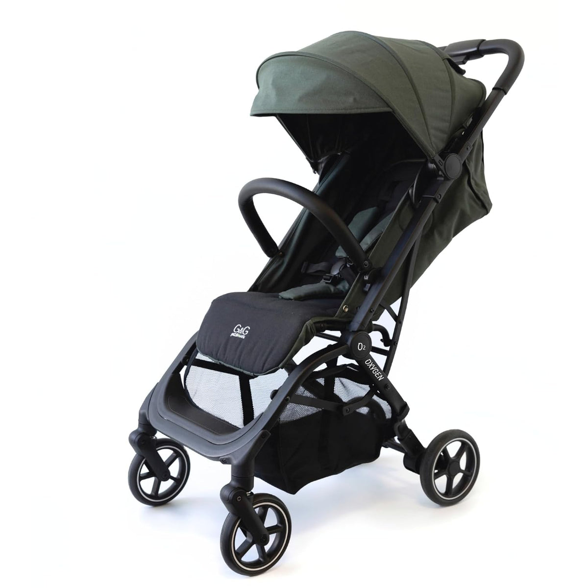 guzzie+Guss Oxygen v2 Lightweight Stroller – Compact, Foldable, Travel-Friendly for Baby, Infants and Toddlers - Tropical Green