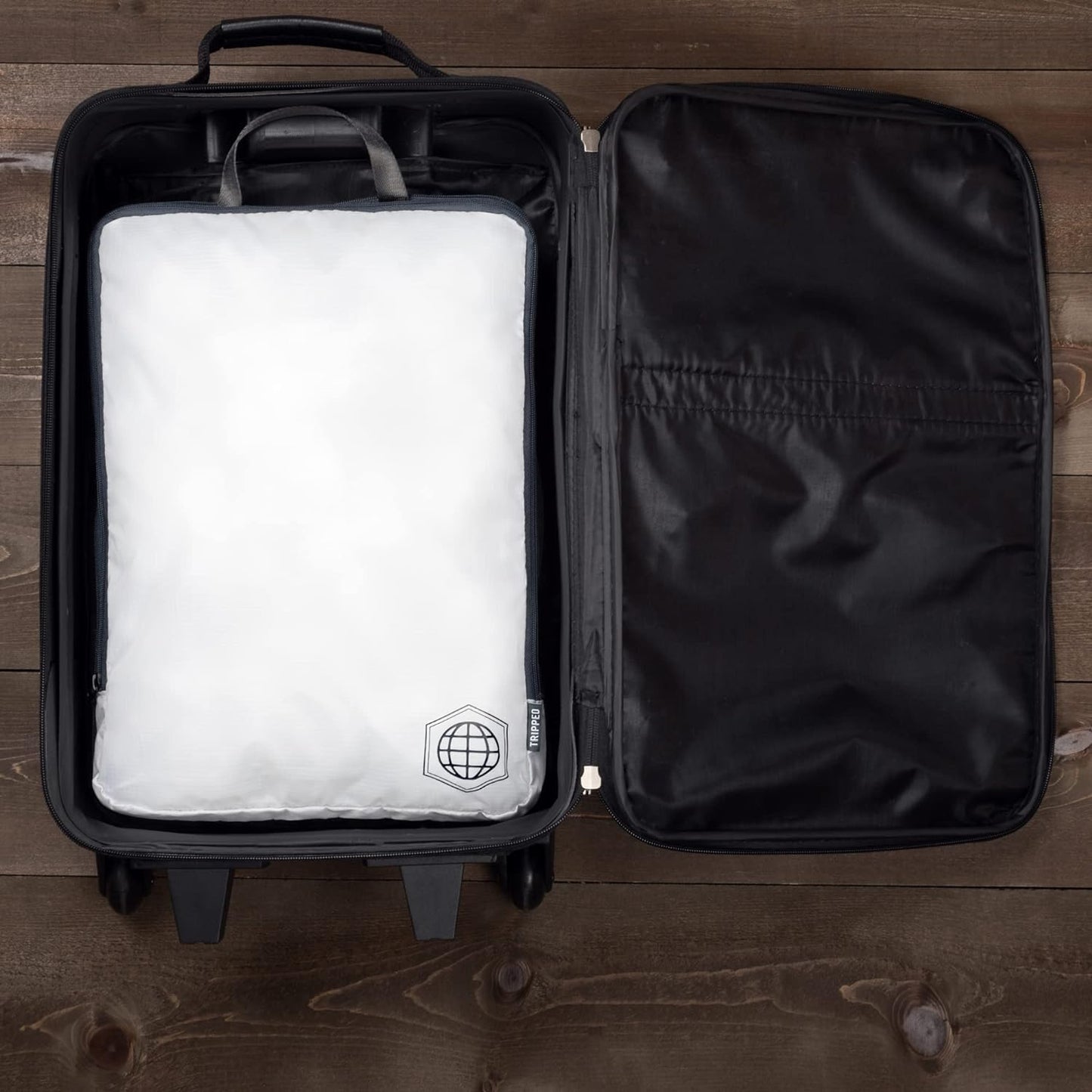 Large Compression Packing Cubes for Travel-Packing Cube Luggage Organizers 4 Piece Set for Checked Luggage-Ultralight, Expandable/Compression Bags by TRIPPED Travel Gear (White 4 Piece)