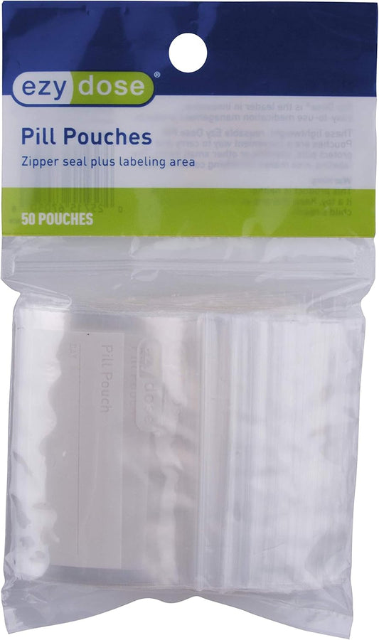 Ezy Dose Disposable Pill Pouches, Pill and Vitamin Storage, Clear, 50 Count