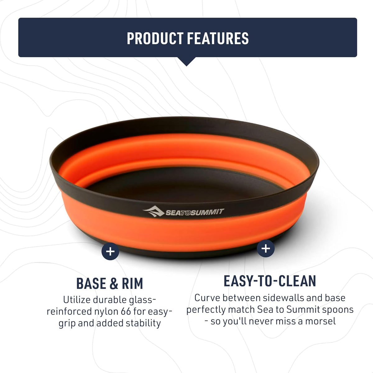 Sea to Summit Frontier Ultralight Collapsible Bowl, Medium (23 fl oz), Bone White