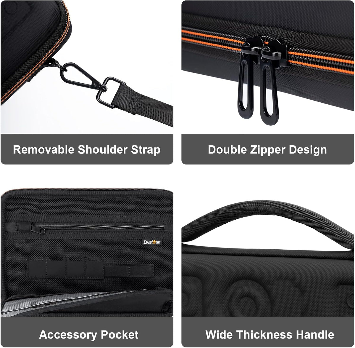 Cwatcun Action Camera Carrying Case for GoPro Hero/DJI Osmo Pocket 3/Action, Waterproof Carrying Case Shoulder Bag, Travel Case for Most Action Camera and Accessories