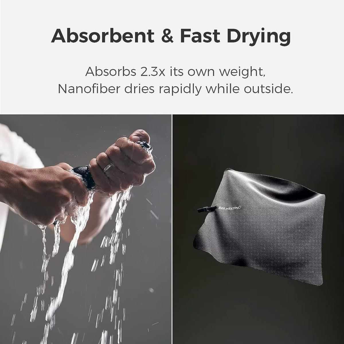 Ultralight Quick Dry Towels in XLarge & Small Sizes with Compact Packable Pocket Microfiber Towel for Backpacking Travel Beach Hiking Swimming Sports & Yoga (Olive drab 2 Set)
