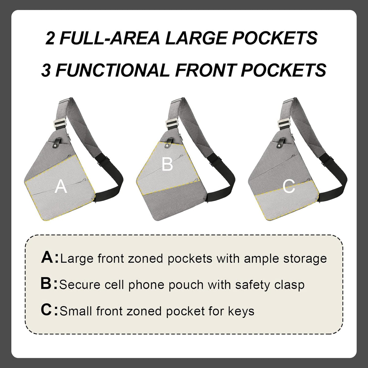 Anti Theft Crossbody Travel Bags for Women Men Cross Body Slim Sling Handbags with S Hook Antitheft