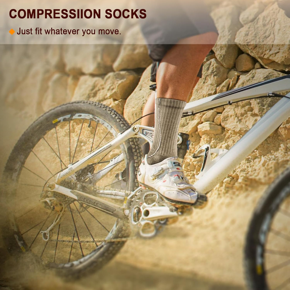 BULLIANT Compression Socks for Men 6Pairs, Athletic Crew Socks Cushioned For Men Sports Running-Arch Support