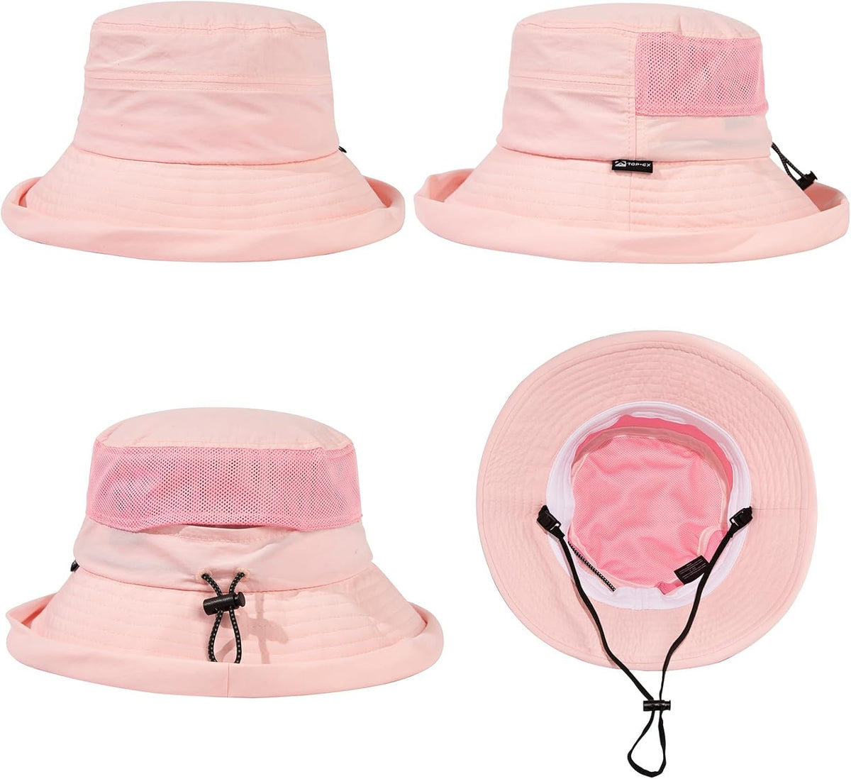 TOP-EX XL/XXL Women’s Wide Brim Bucket Sun Hat with Ponytail Hole UPF 50 Summer Packable Sunhat for Travel Beach Outdoor