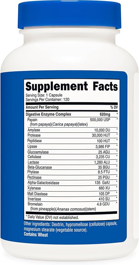 Nutricost Digestive Enzymes 620mg, 120 Capsules - Complete Digestive Enzyme Supplement