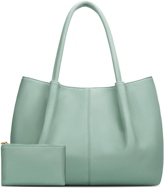 KKXIU Tote Bag for Women Vegan Leather Shoulder Purse Large Capacity Travel Bag