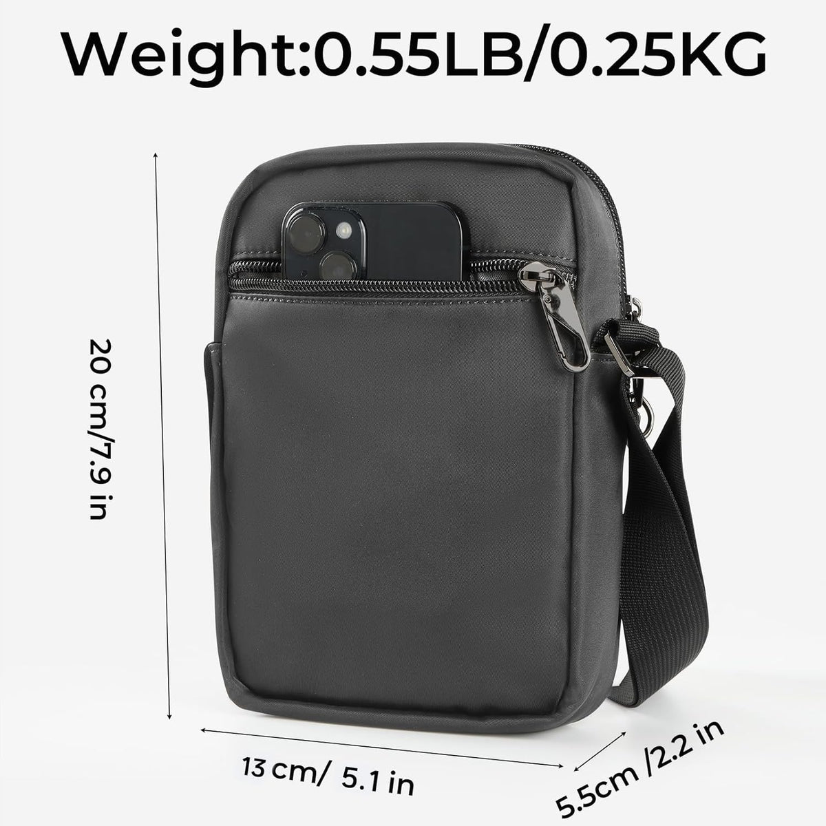 BROADREAM Small Crossbody Bag Men Women, Anti-Theft Crossbody Sling bags - Mini Shoulder Travel Bag for Hiking Sports