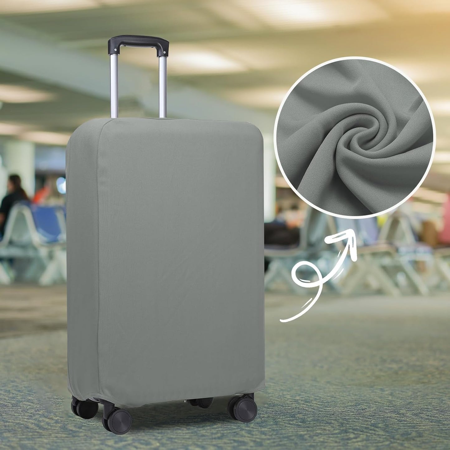 PATIKIL Luggage Cover, Suitcases Covers Elastic Carry on Cover Protector Washable Scratch-Resistant Fits 19-21 Inch Luggage for Travel Business Trips, Gray