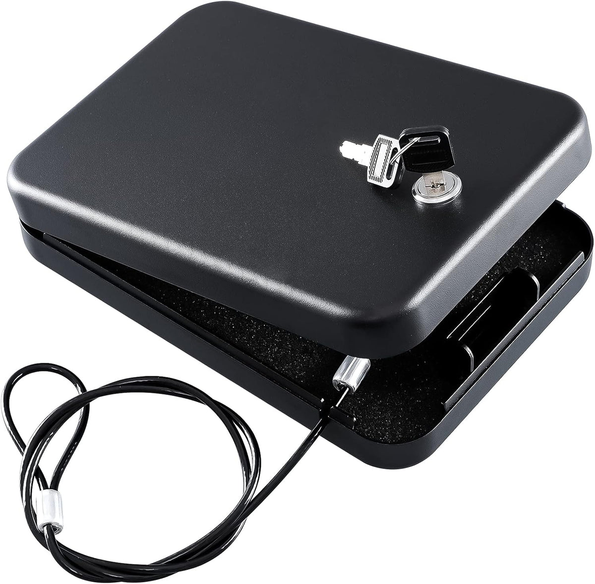 Dalmbox Gun Safe for Pistols Small Handgun Lock Box with Combination Lock Portable Travel Pistol Safe for Car, Home, Travel