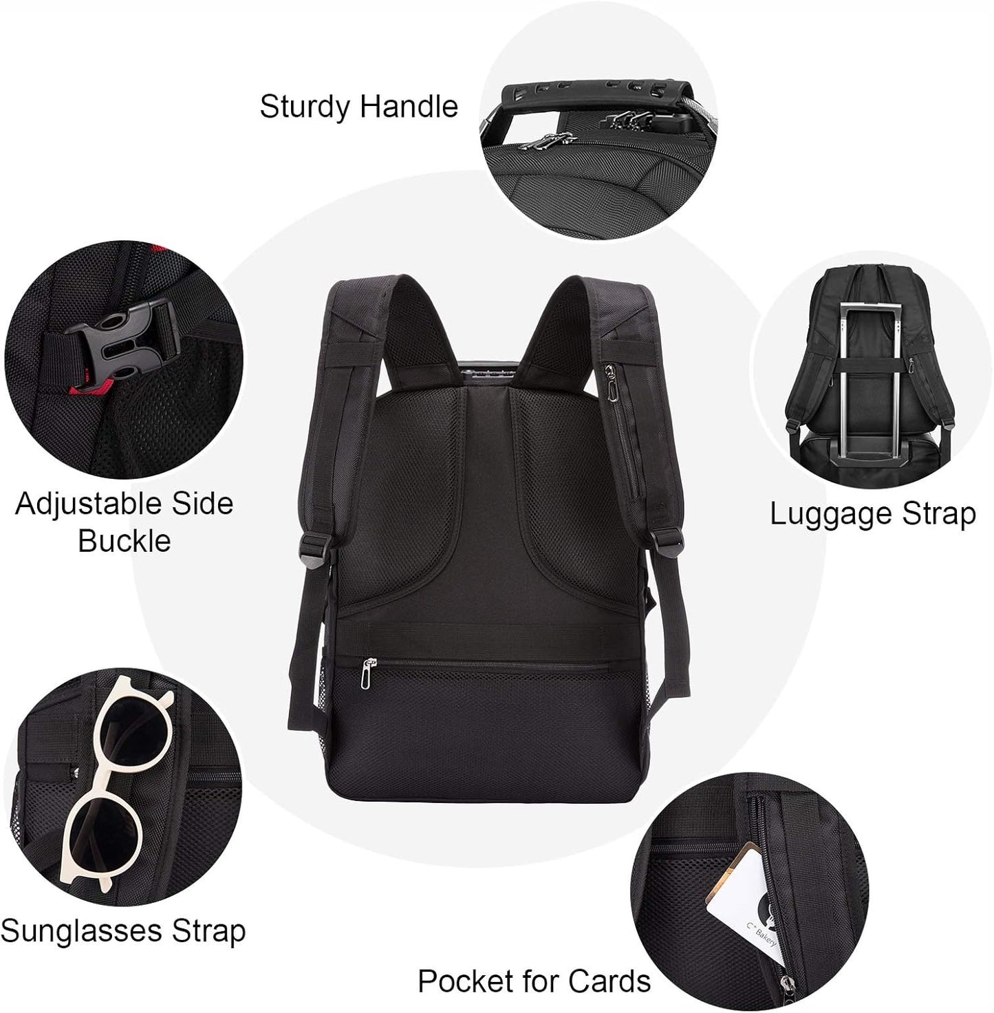 LOVEVOOK Large Backpack for Men 18 inch Heavy Duty Backpack Big Travel Backpack Large Capacity Laptop Backpack with USB Port Waterproof for Business Work (18.4 inch,Black)