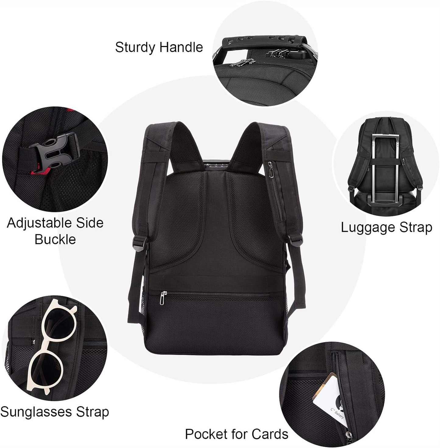 LOVEVOOK Travel Laptop Backpack Waterproof Anti Theft with Lock and USB Charging Port Large Computer Business Backpack for Men Women College (17 inch, Black)
