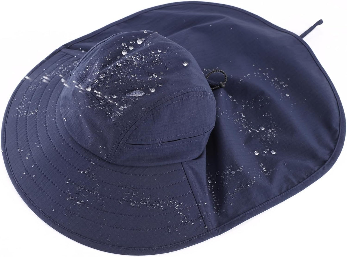 Home Prefer UPF 80+ Sun Hat for Men Women Wide Brim Sun Hat with Neck Flap Summer Safari UV Protection Gardening Fishing Hat