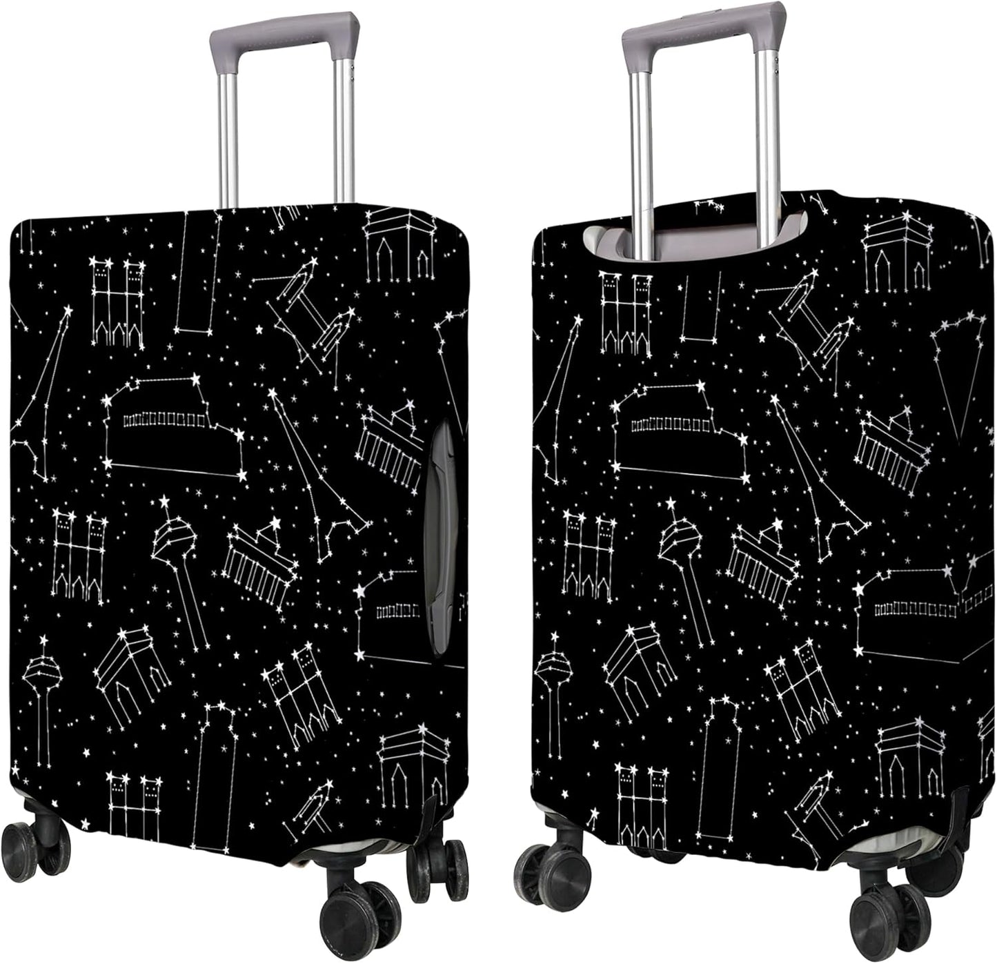 Travel Luggage Cover Suitcase Protector Fits 18-32 Inch Wheel Covers PatternedTravel Related Items Flower Luggage Protector Elastic L
