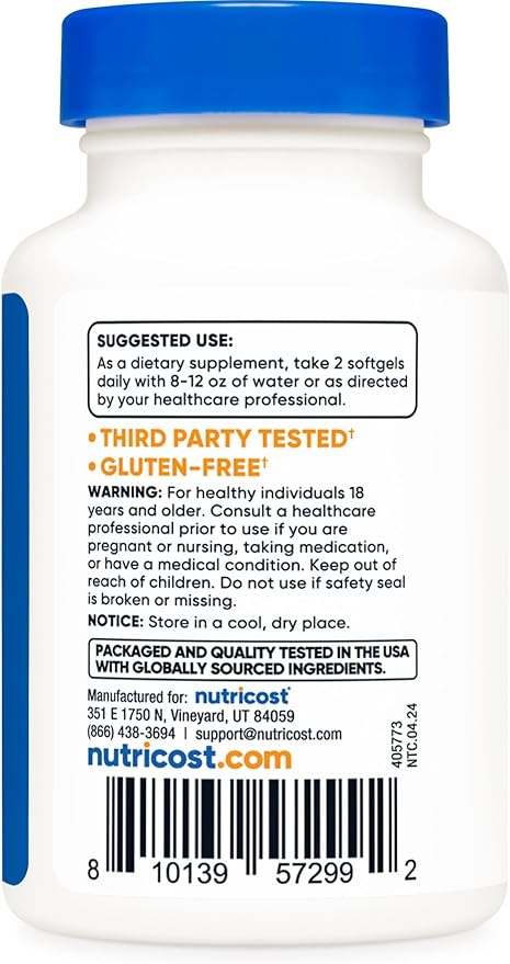 Nutricost Krill Oil 1000mg, 60 Softgels - Omega-3 EPA-DHA Krill Oil Supplement, with Superbakrill